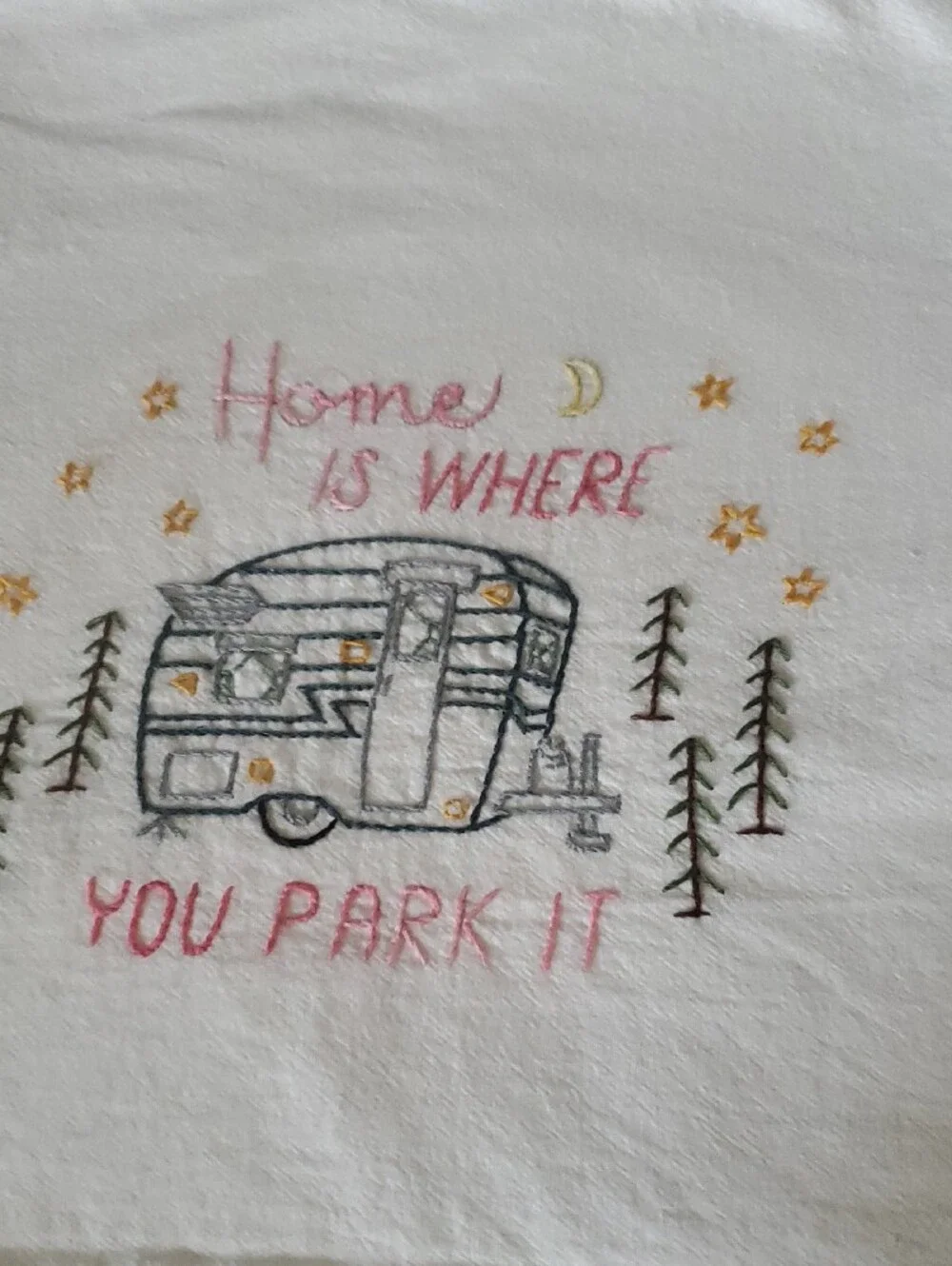 Hand Embroidered Dish Towels Set Of 5